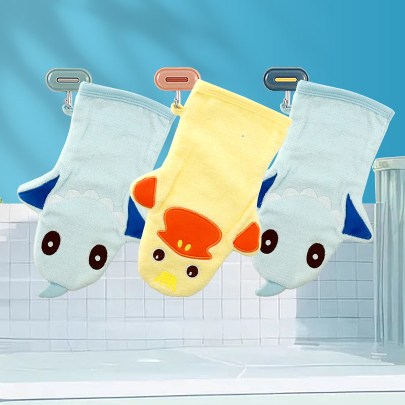 Handduk Hängande Förtjockad Docka Absorberande Snabbtorkande Ej fällande Liten fyrkantig handduk Barnhandduk Tecknad Mjuk